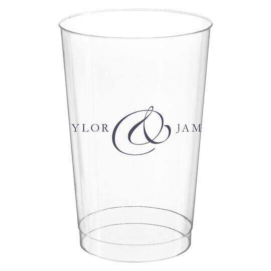 Elegant Ampersand Clear Plastic Cups